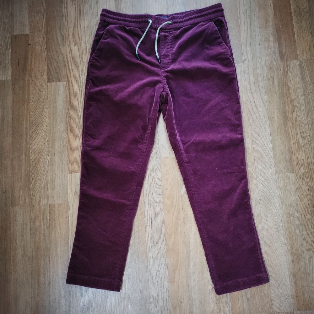Scotch & Soda Corduroy Pants Mens XL Burgundy Purple Drawstring Trousers Casual‎